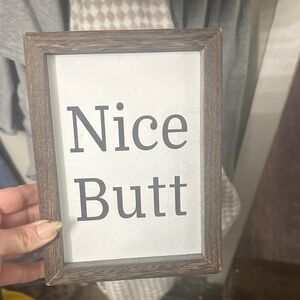 Doibke sided  Brown Framed 'Nice Butt/get naked’ Art